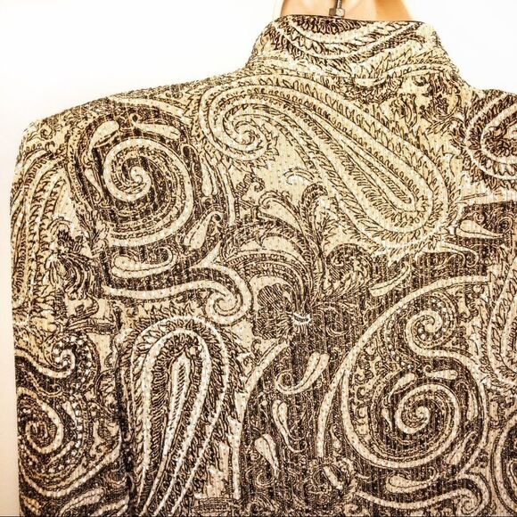 Vintage Sparkling Paisley Mandarin Jacket Sz M - Picture 7 of 14